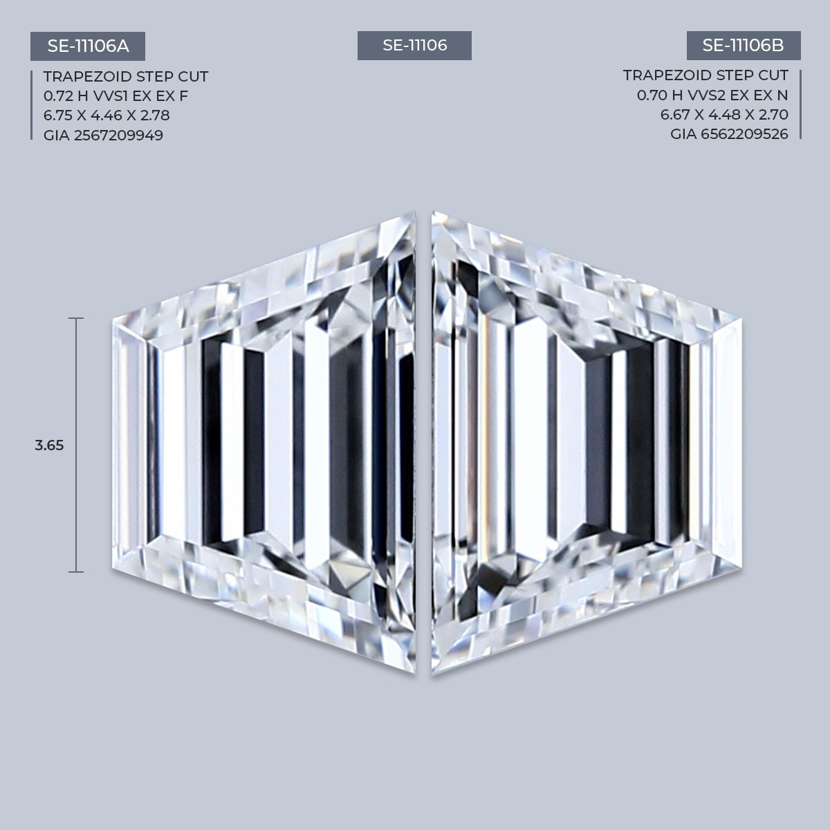 0.72 ct Trapezoid Diamond