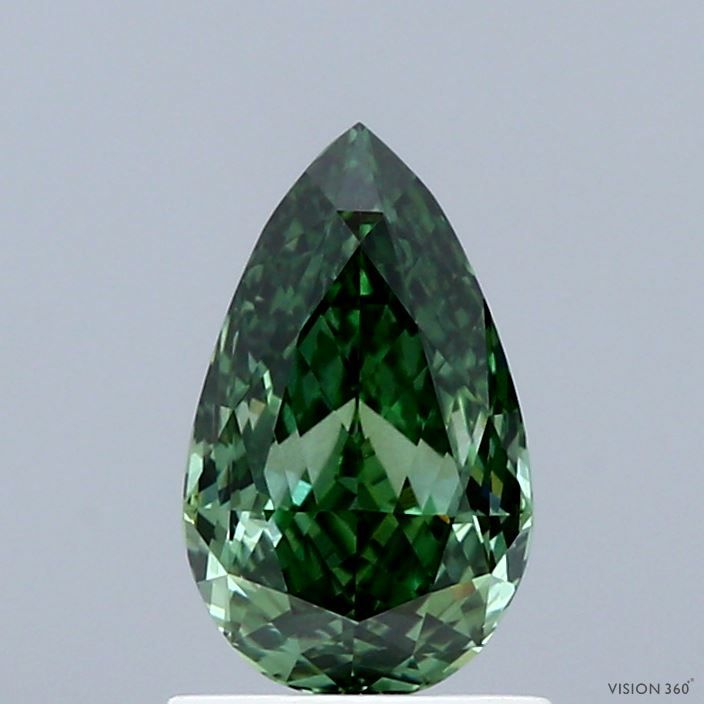 1.07 CT Fancy Vivid Green PEAR