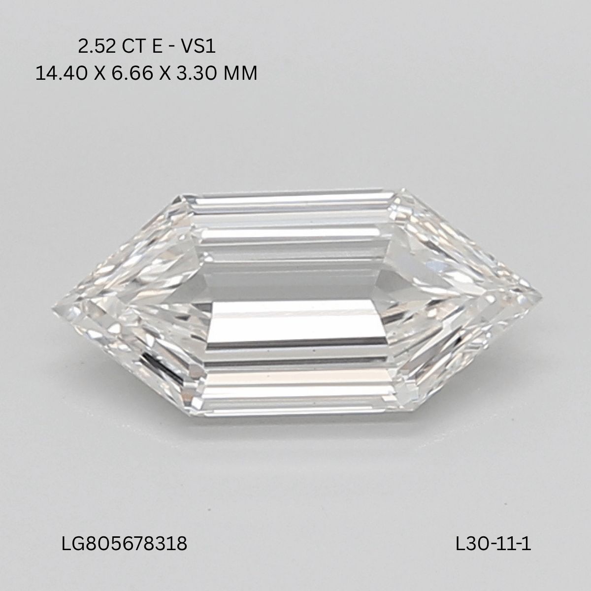 2.52 ct lab-grown Hexagonal Diamond