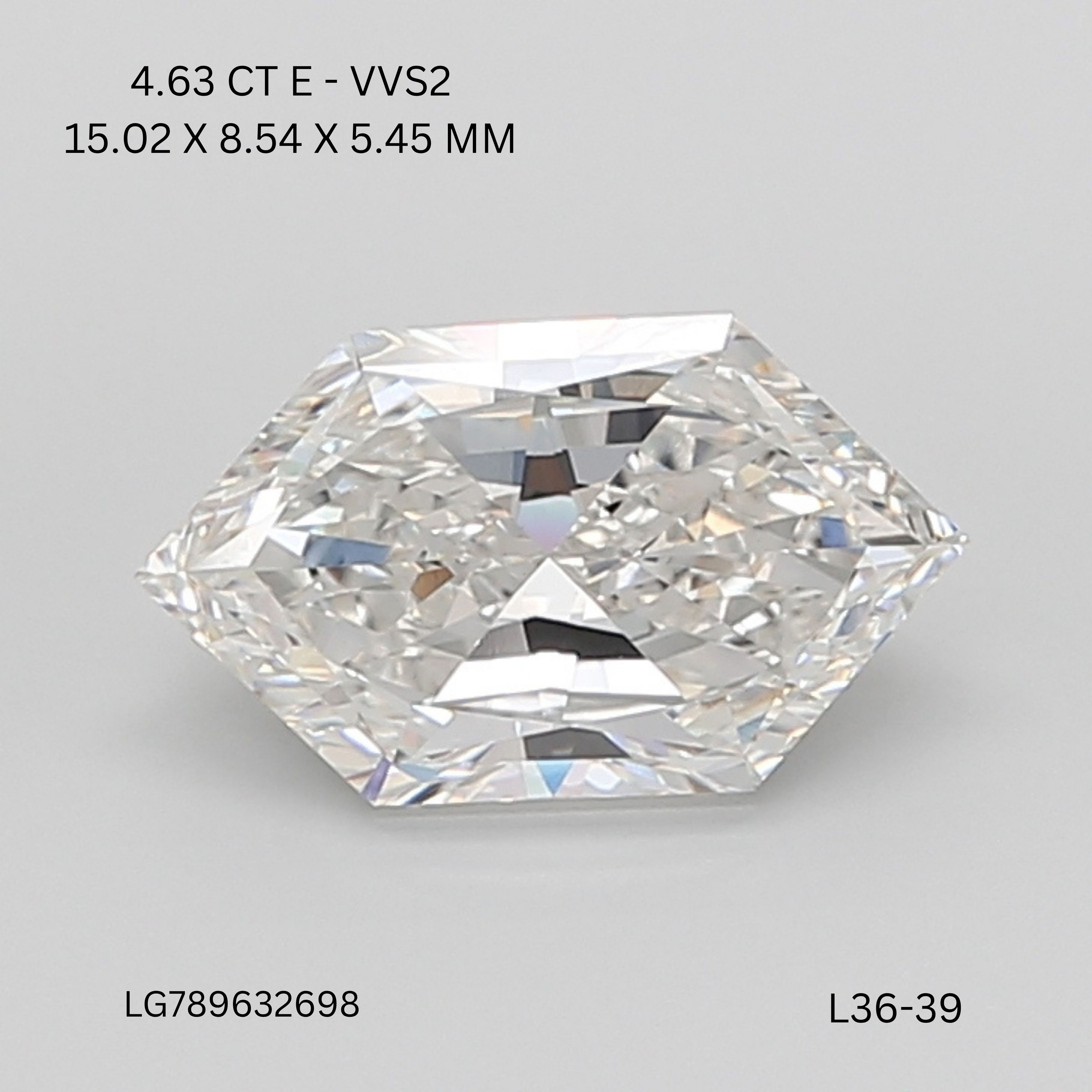 4.63 ct lab-grown Hexagonal Diamond