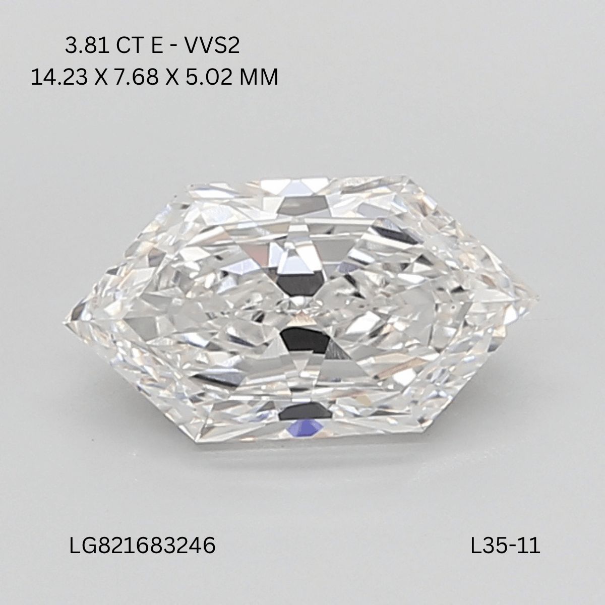 3.81 ct lab-grown Hexagonal Diamond