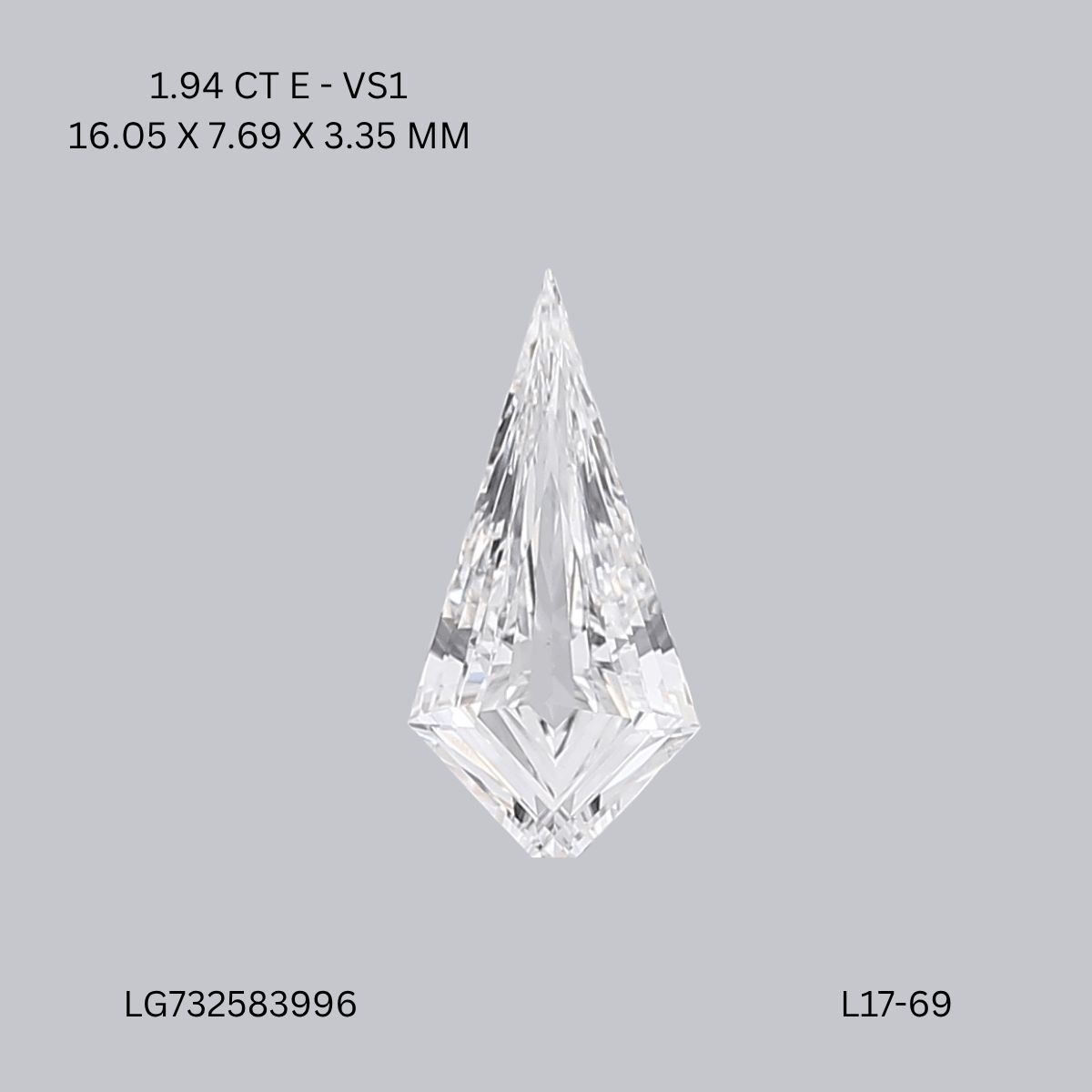 1.94 ct lab-grown Kite Diamond