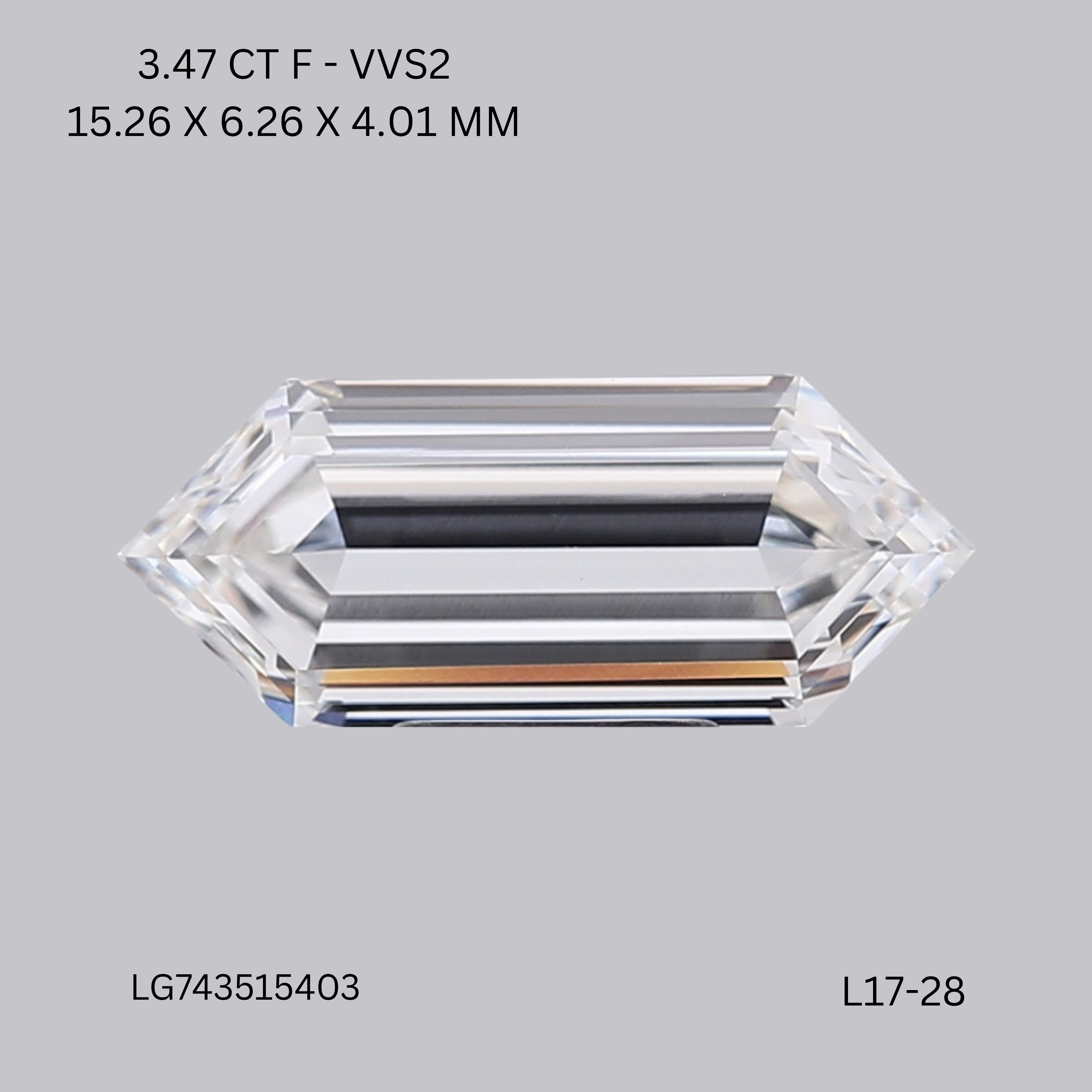 3.47 ct lab-grown Hexagonal Diamond