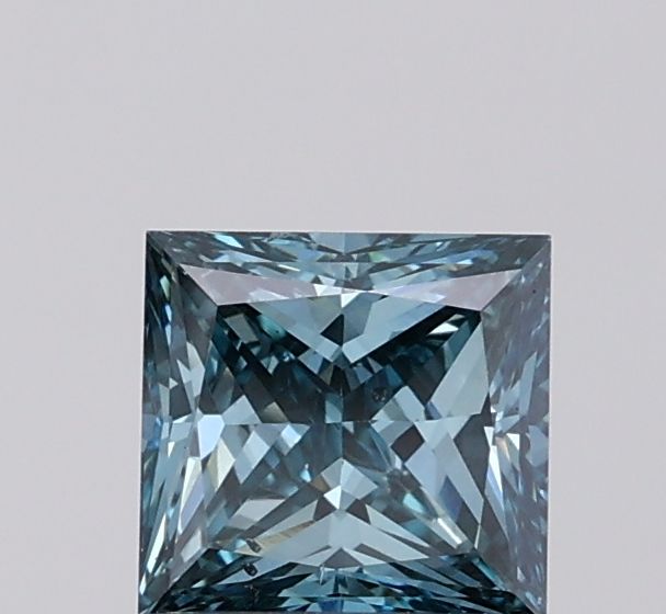 1.04 CT Fancy Vivid Green Blue PRINCESS