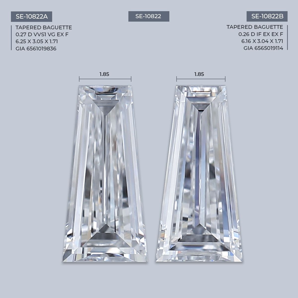 0.27 ct Tapered baguette Diamond