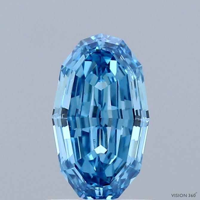0.93 CT Fancy Vivid Blue TRAPEZOID