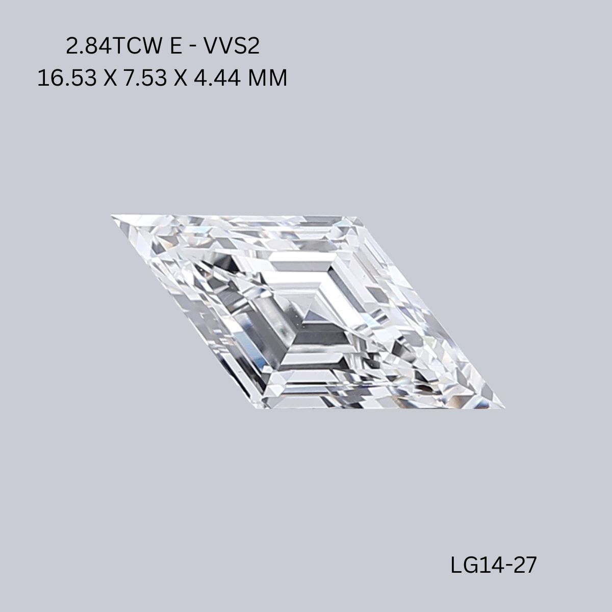 2.84 ct lab-grown Lozenge Diamond