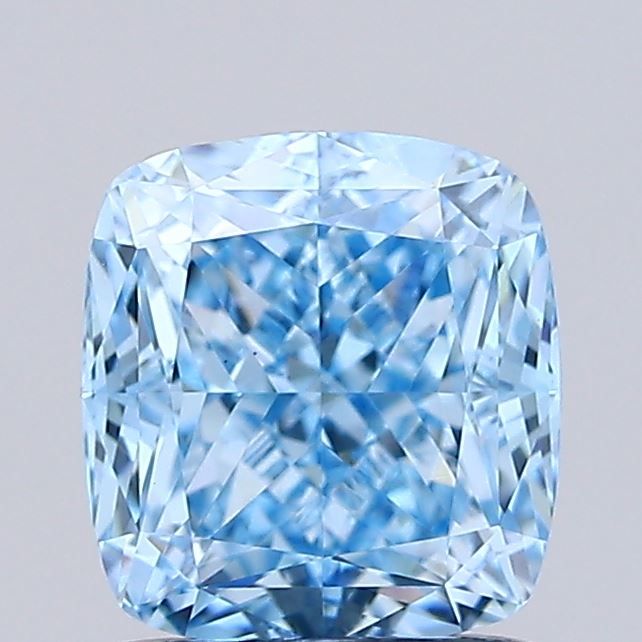 1.53 CT Fancy Vivid Blue CUSHION MODIFIED