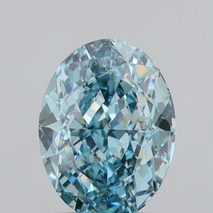 1.43 CT Fancy Vivid Greenish Blue OVAL