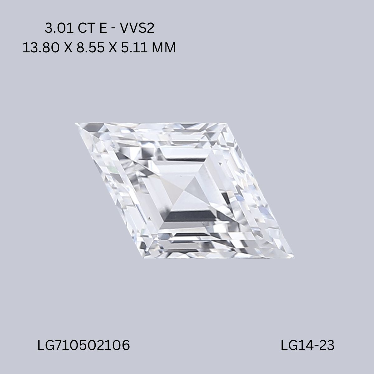 3.01 ct lab-grown Lozenge Diamond