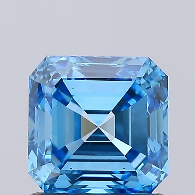 0.96 CT Fancy Vivid Blue ASSCHER