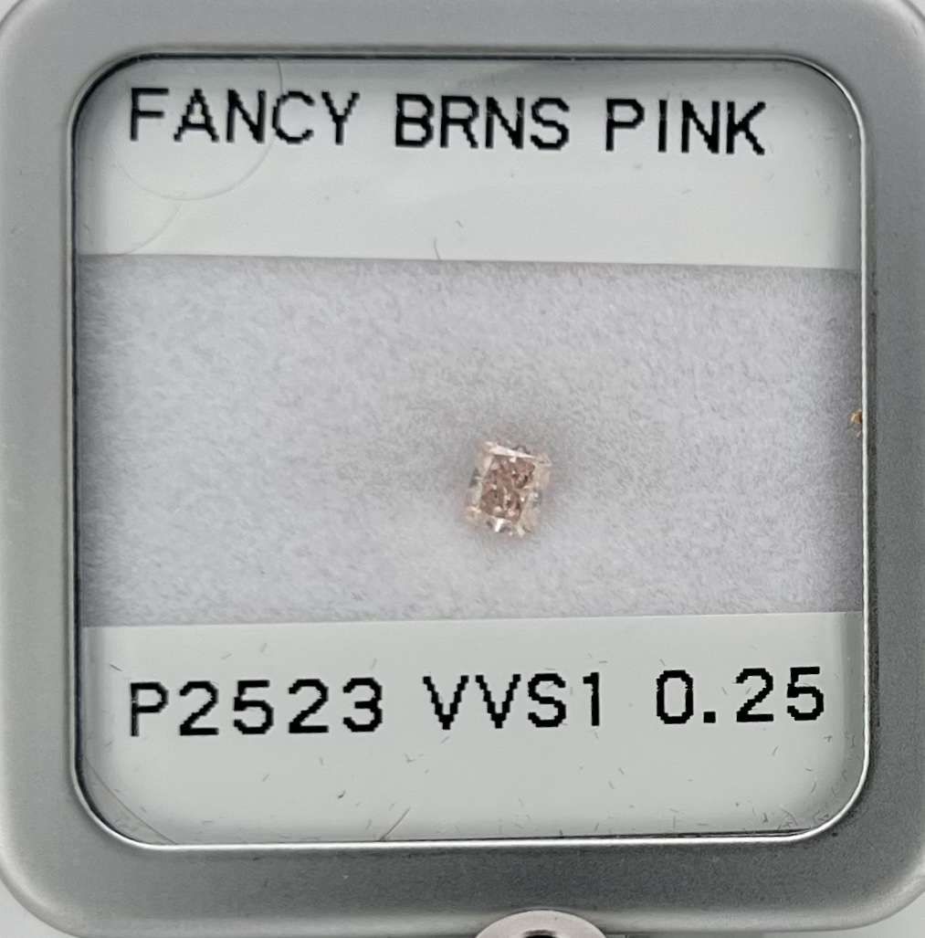 Diament 0.25 ct Fancy Brownish Pink/VVS1
