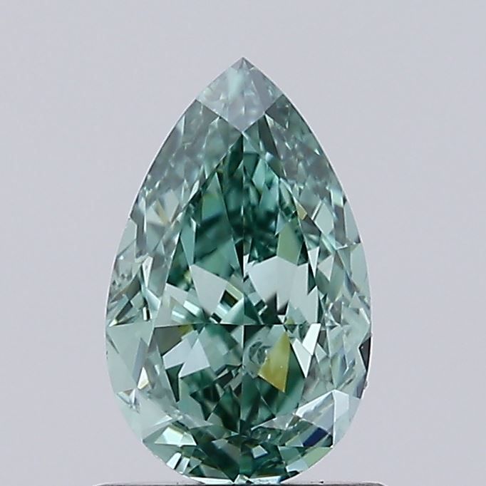 0.91 CT Fancy Vivid Green PEAR