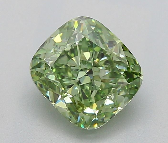1.0 CT Fancy Vivid Green CUSHION MODIFIED