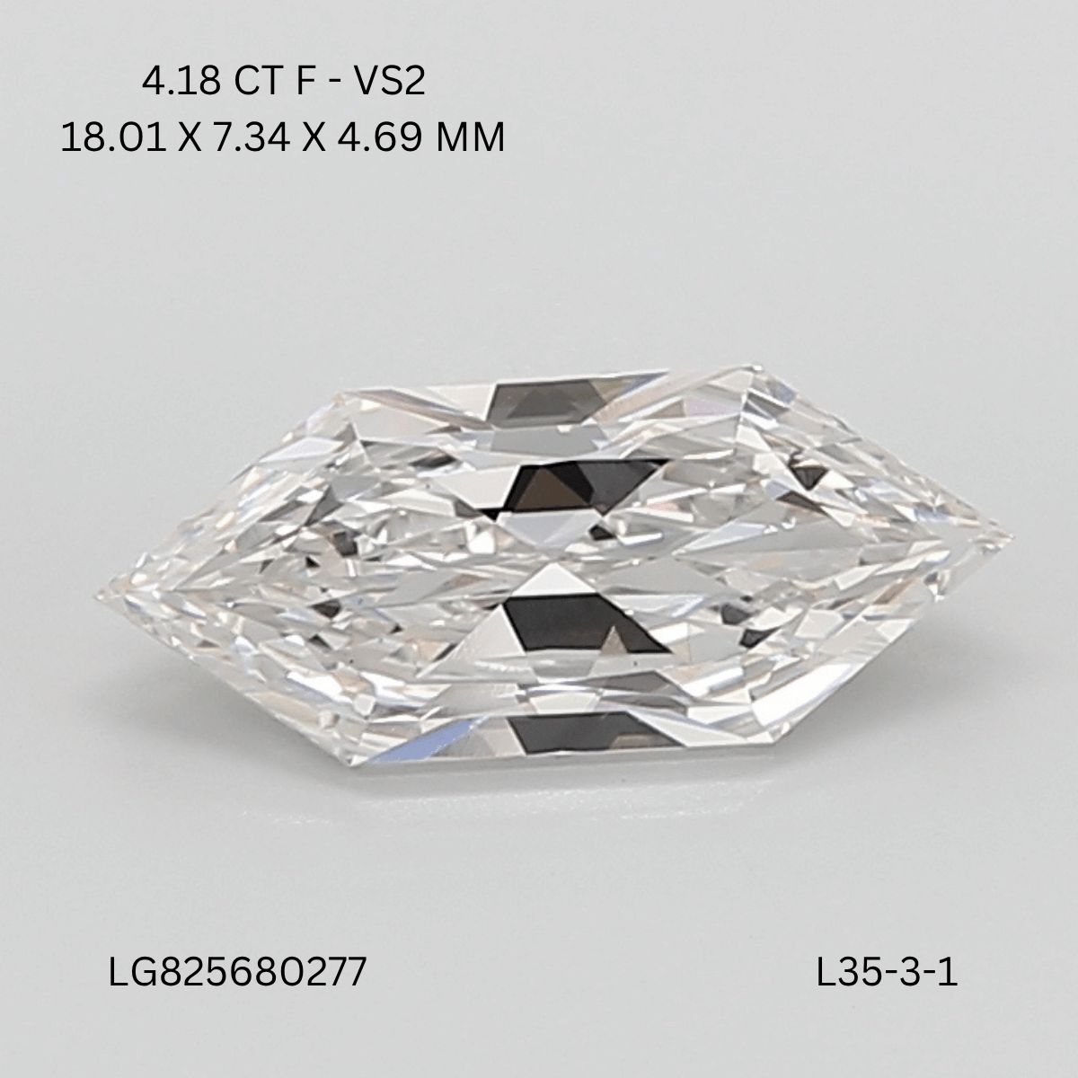 4.18 ct lab-grown Hexagonal Diamond