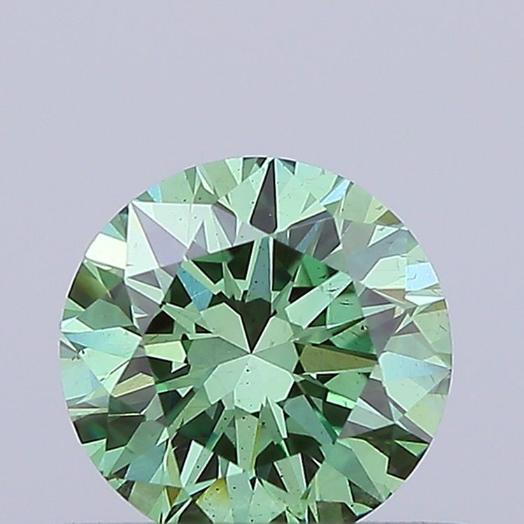 0.57 CT Fancy Vivid Green ROUND