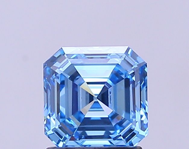1.56 CT Fancy Vivid Blue ASSCHER