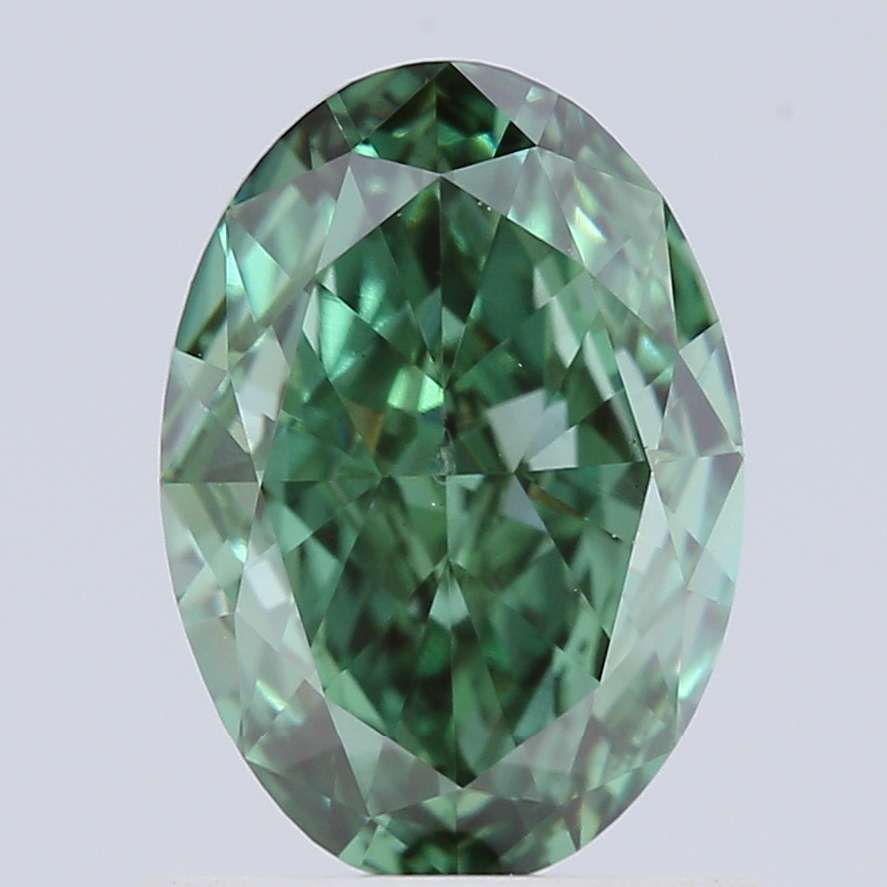 1.08 CT Fancy Vivid Green OVAL