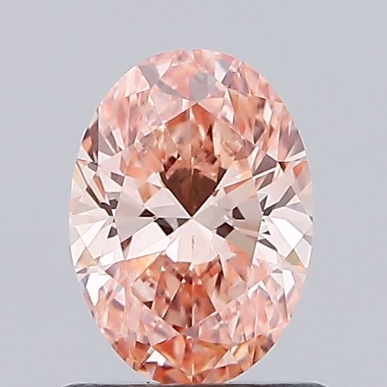0.77 CT Fancy Vivid Orangey Pink OVAL