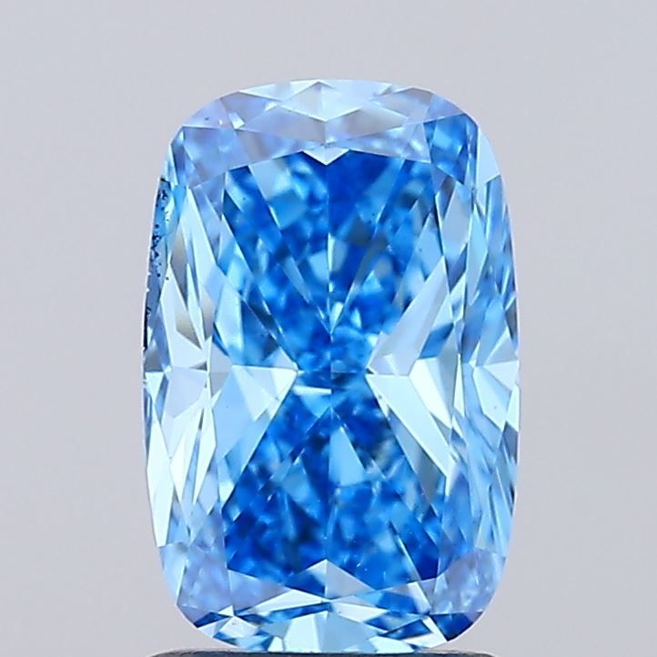 1.51 CT Fancy Vivid Blue CUSHION MODIFIED