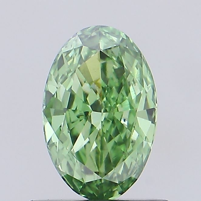 0.69 CT Fancy Vivid Green OVAL