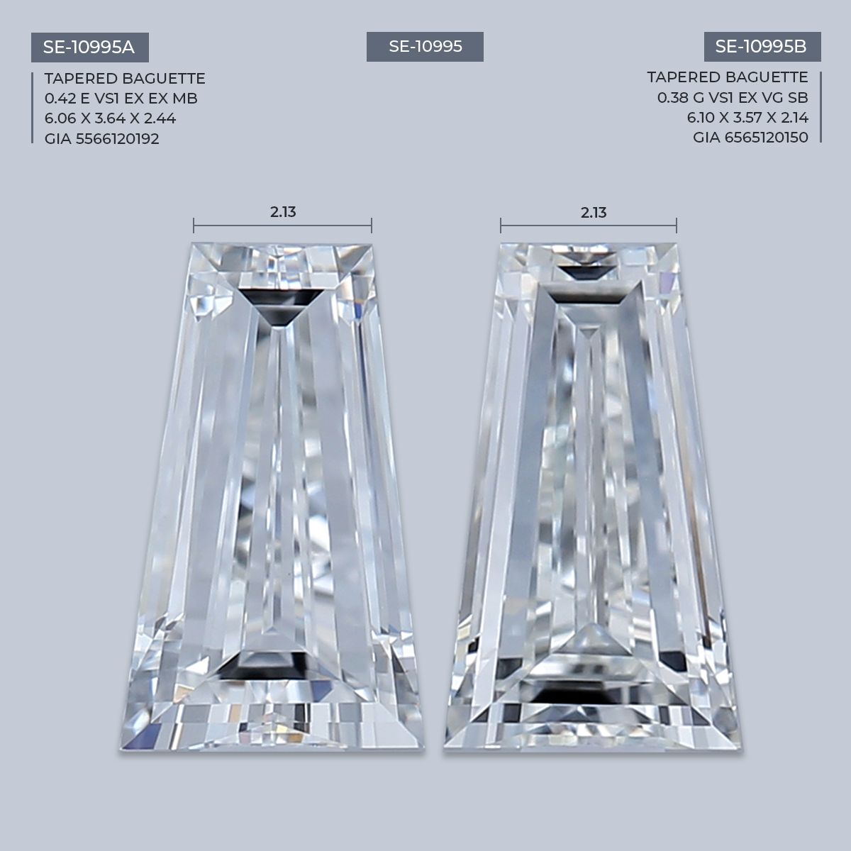 0.38 ct Tapered baguette Diamond