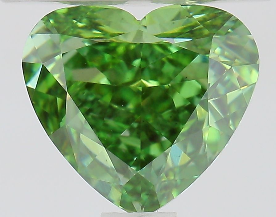 1.01 CT Fancy Vivid Green HEART