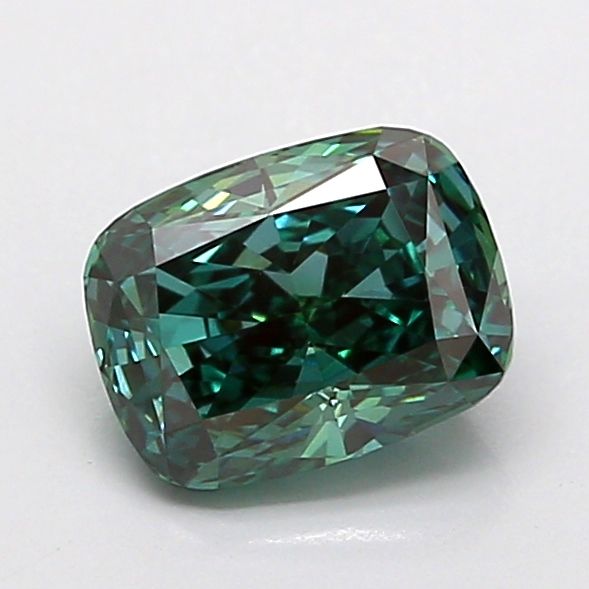 1.08 CT Fancy Vivid Green CUSHION MODIFIED