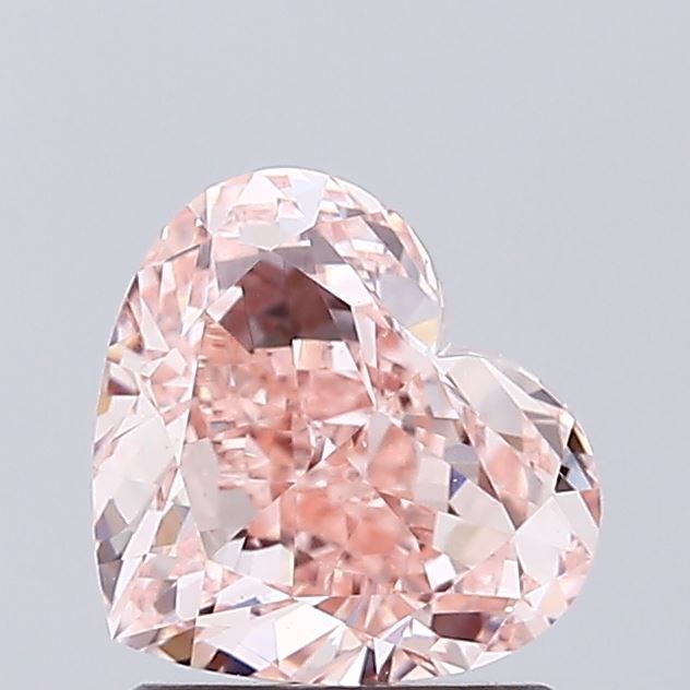 1.51 CT Fancy Intense Orangey Pink HEART