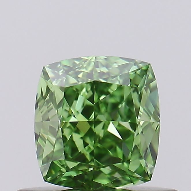 0.57 CT Fancy Vivid Green CUSHION MODIFIED