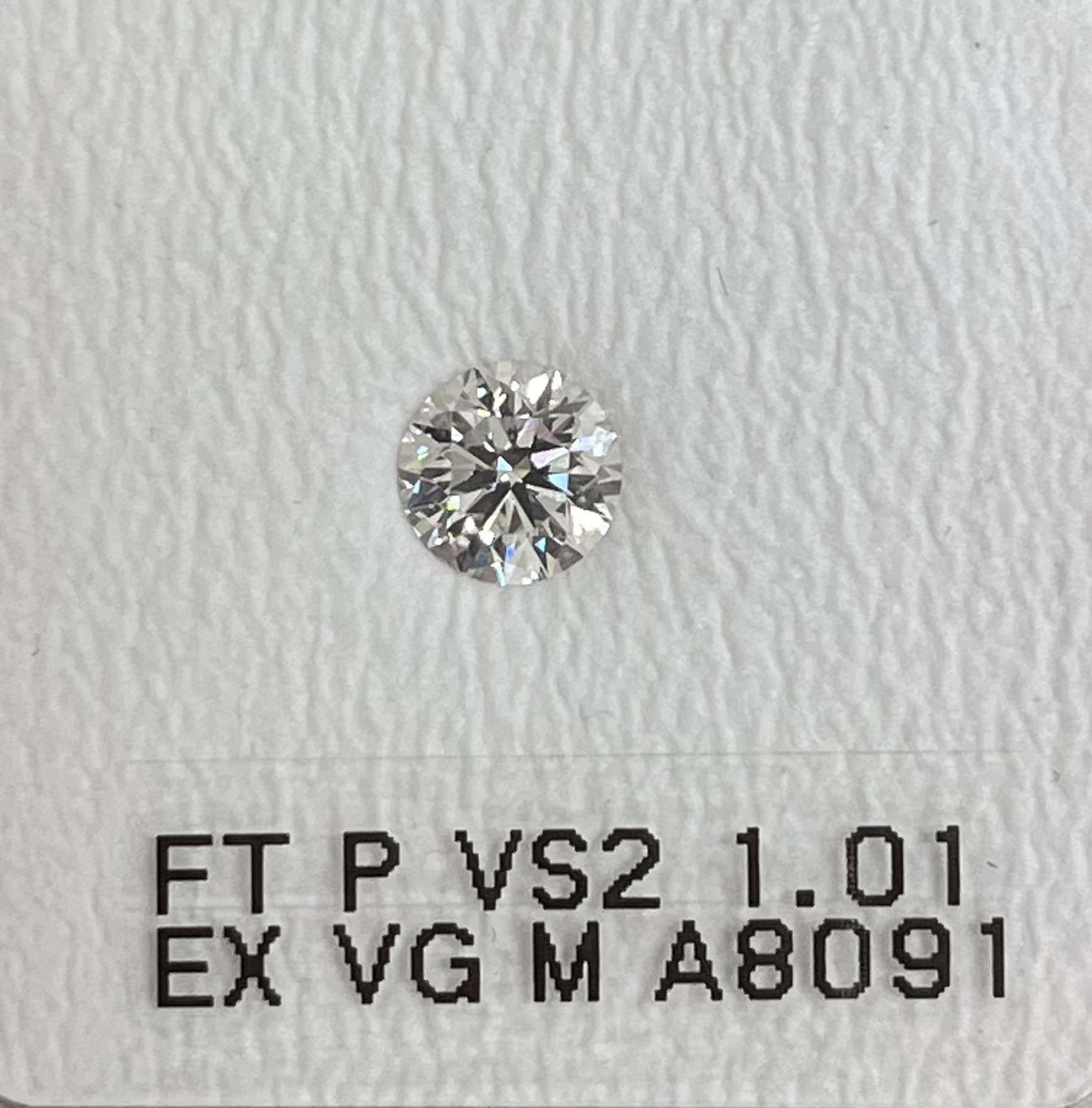 Diament 1.01 ct Faint Pink/VS2