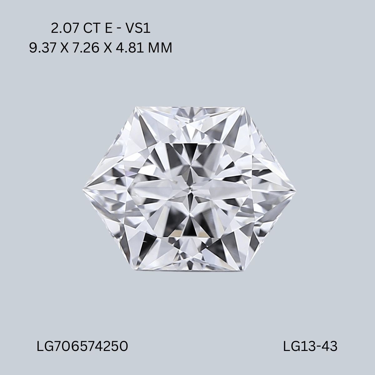 2.07 ct lab-grown Hexagonal Diamond