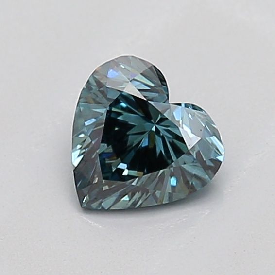 0.49 CT Fancy Vivid Greenish Blue HEART