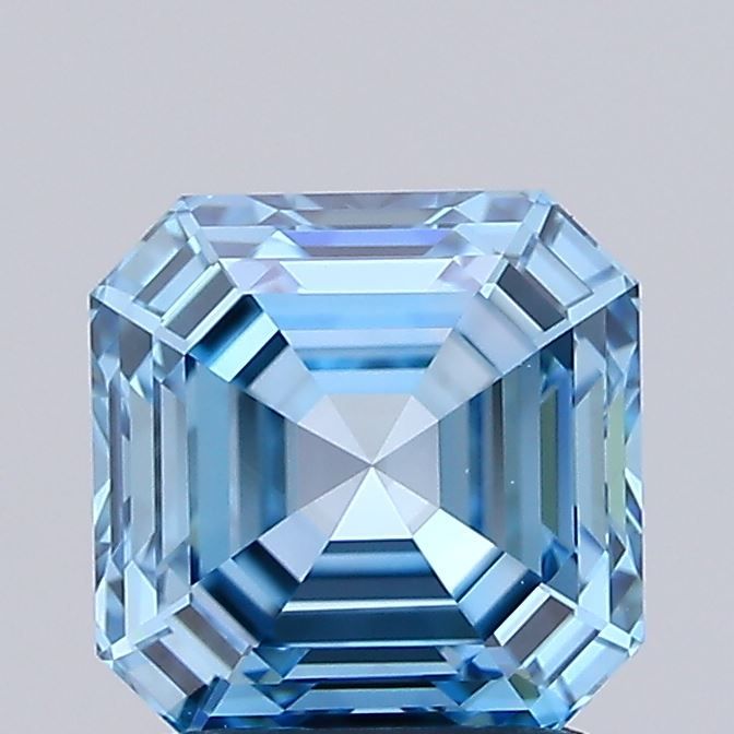 1.54 CT Fancy Vivid Blue ASSCHER