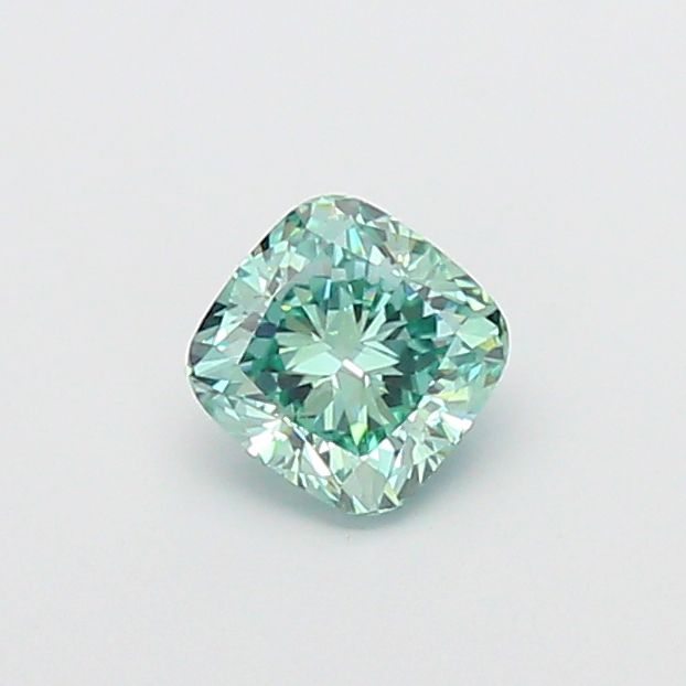1.02 CT Fancy Vivid Green CUSHION MODIFIED