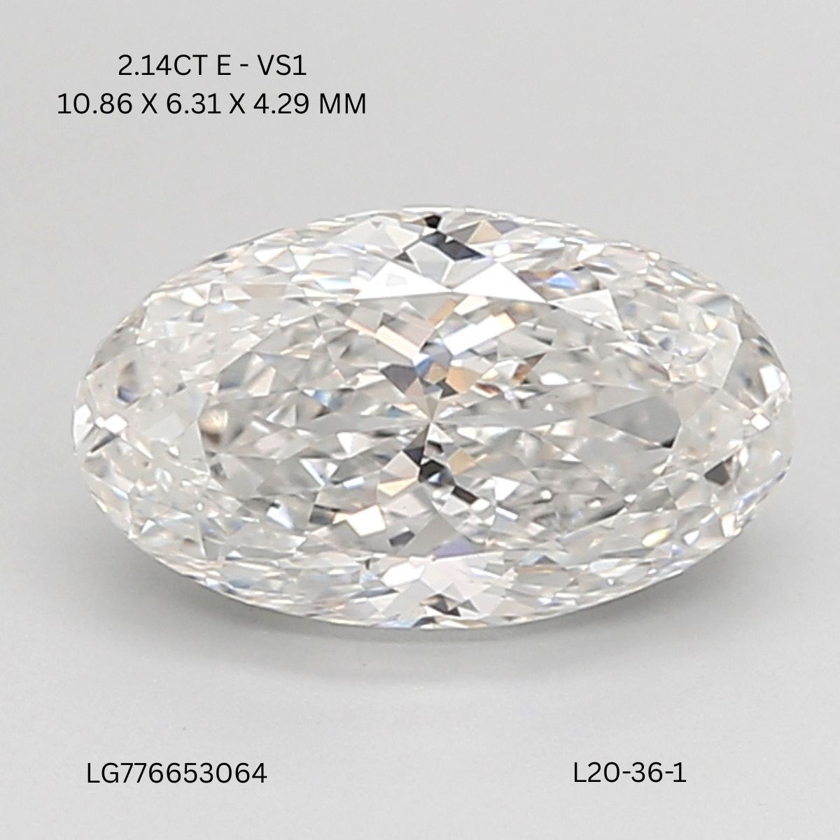 2.14 ct. oval Lab Grown Diamond front image