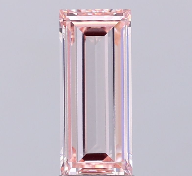 1.83 CT Fancy Light Orangey Pink BAGUETTE