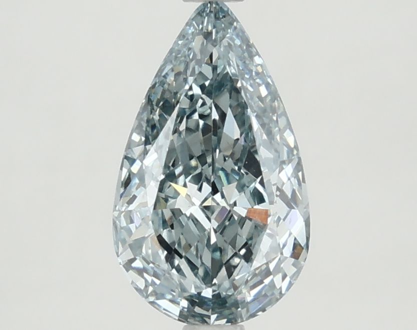 1.66 CT Fancy Intense Greenish Blue PEAR