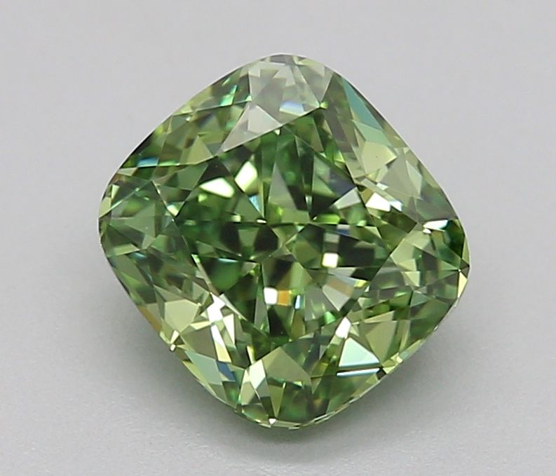 1.05 CT Fancy Vivid Green CUSHION MODIFIED