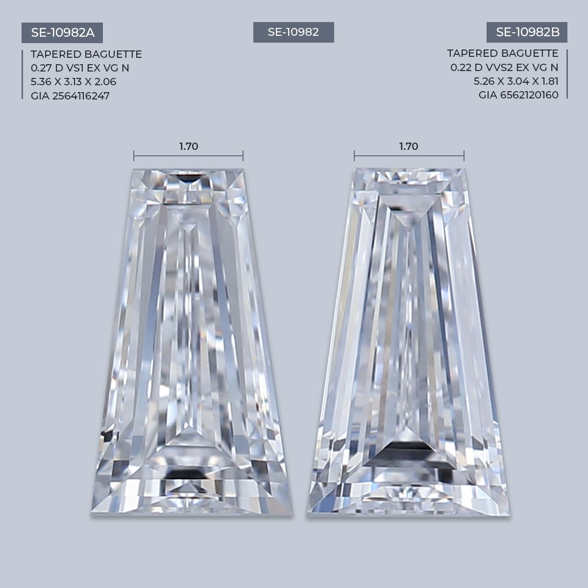 0.27 ct Tapered baguette Diamond