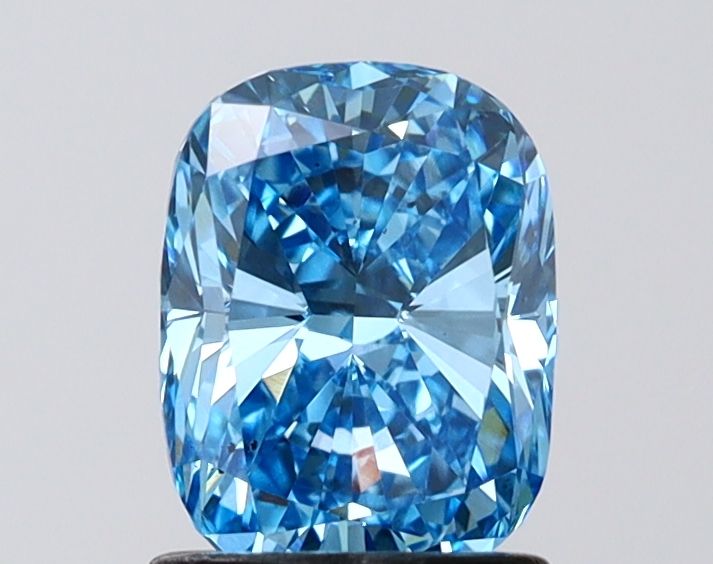 1.51 CT Fancy Vivid Blue CUSHION MODIFIED