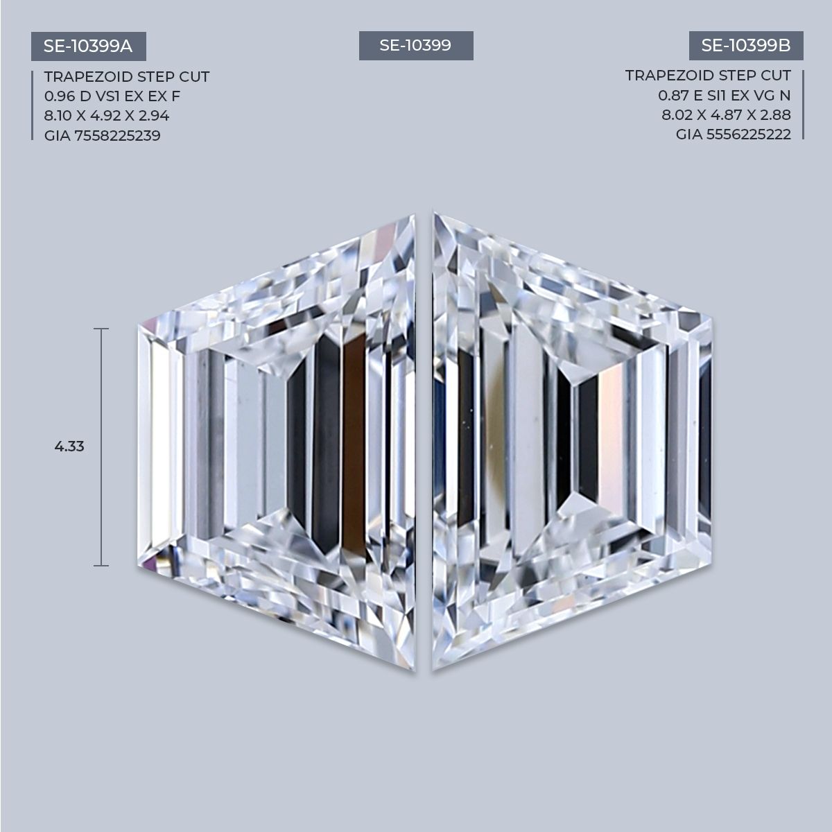 0.96 ct Trapezoid Diamond