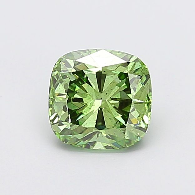 1.55 CT Fancy Vivid Green CUSHION MODIFIED