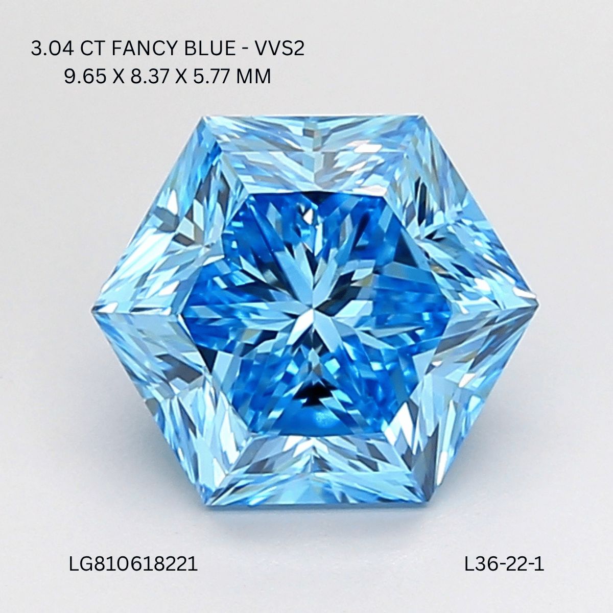 3.04 ct lab-grown Hexagonal Diamond