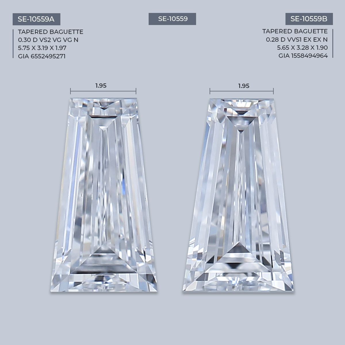 0.3 ct Tapered baguette Diamond