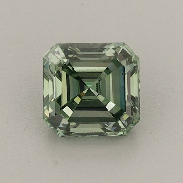 0.75 CT Fancy Vivid Green ASSCHER