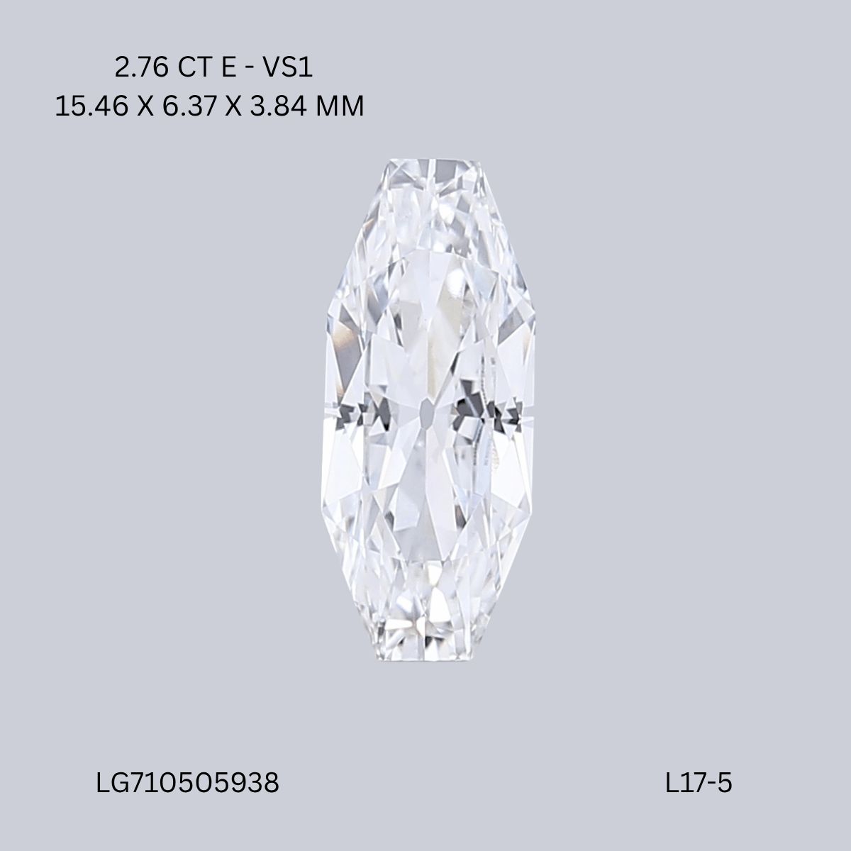 2.76 ct lab-grown Octagonal Diamond