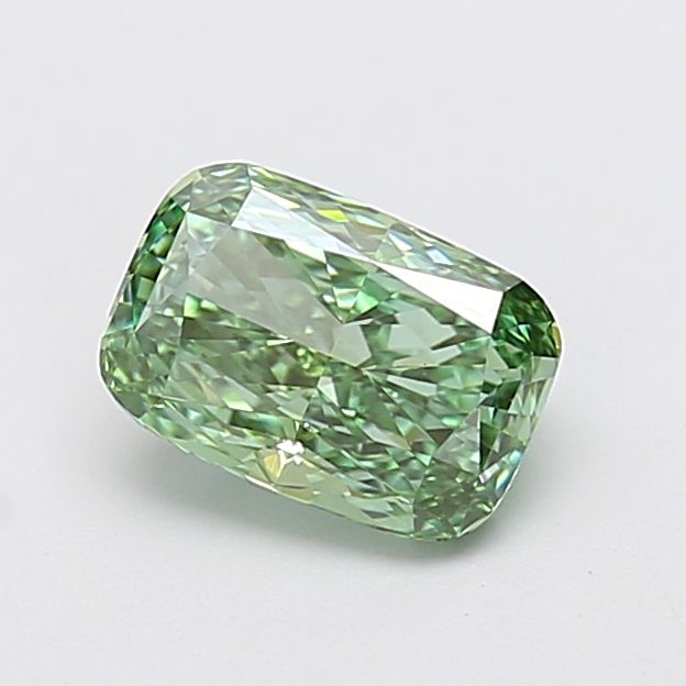 1.59 CT Fancy Vivid Green CUSHION MODIFIED