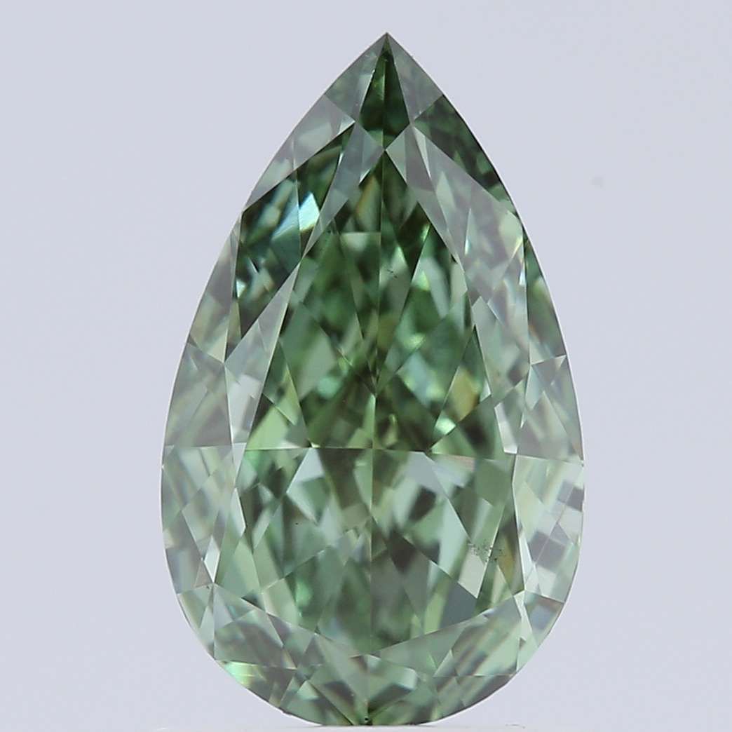 1.09 CT Fancy Vivid Green PEAR