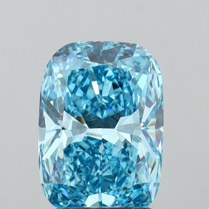 1.84 CT Fancy Vivid Blue CUSHION MODIFIED